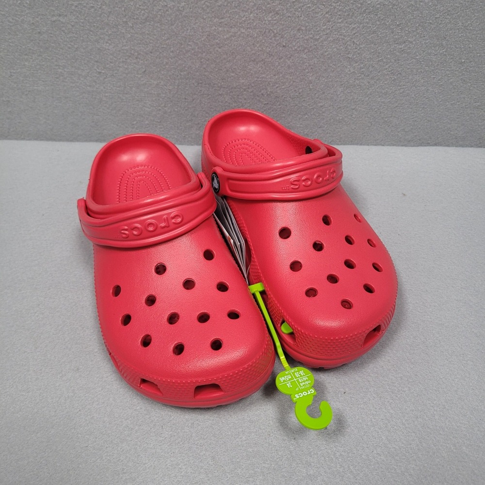 Crocs Classic Clogs Red Mens 6 Womens 8 Water Friendly Shoes 10001-6WC
